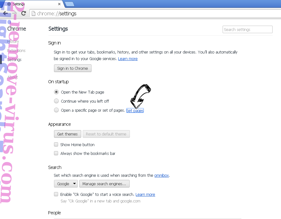 SpringFiles Adware Chrome settings