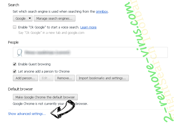Websearch.coolfindings.info Chrome settings more