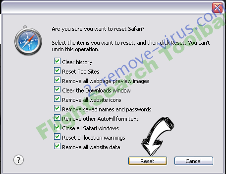 FreeShoppingTool Toolbar Safari reset