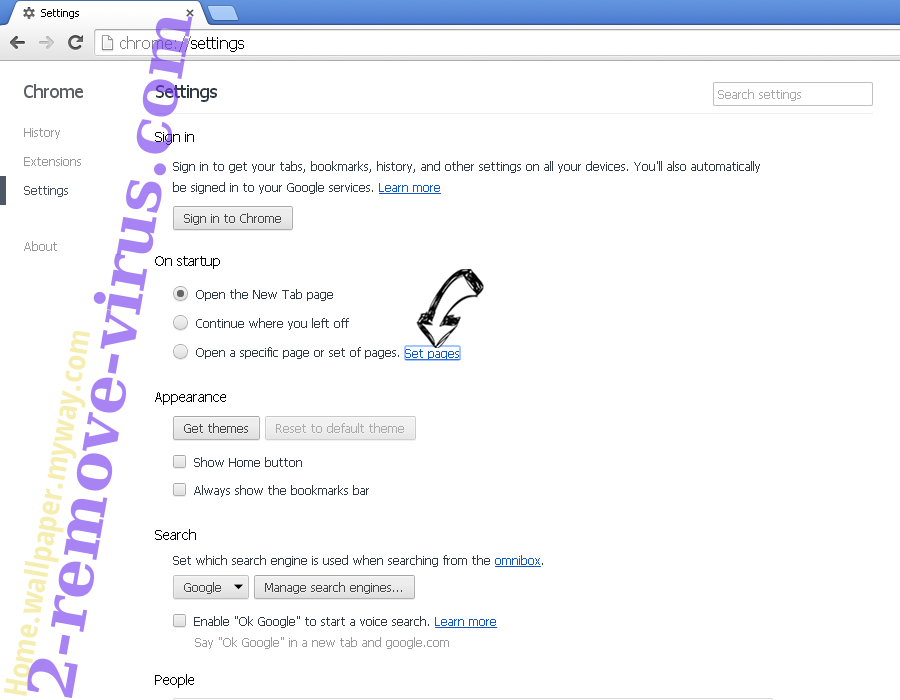Websearch.searchdwebs.info Chrome settings