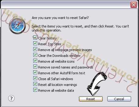 Chimera Ransomware Safari reset