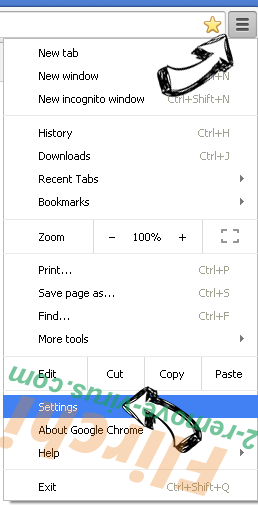 Searchesmia.com Chrome menu