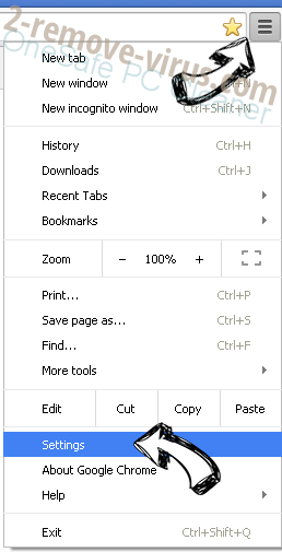 Quick Searcher virus Chrome menu