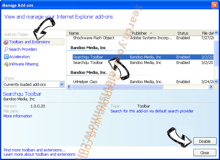 FBI Moneypak Virus IE toolbars and extensions