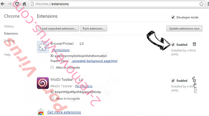 Searchfrom.ru Virus Chrome extensions disable