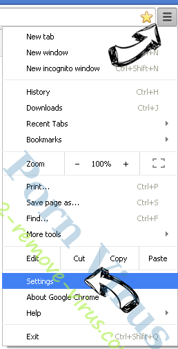 Search.yoursocialhubnow.com Chrome menu