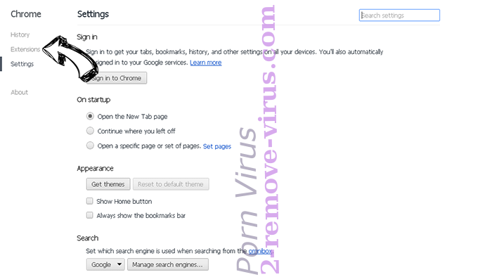 Search.yoursocialhubnow.com Chrome settings