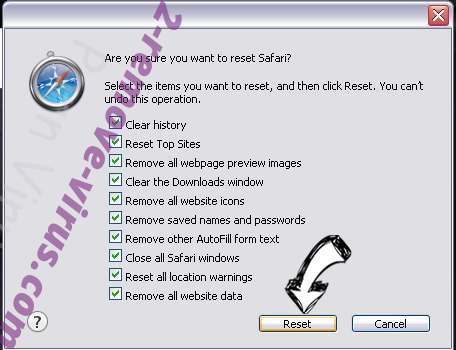 Call Support For Windows Virus Safari reset