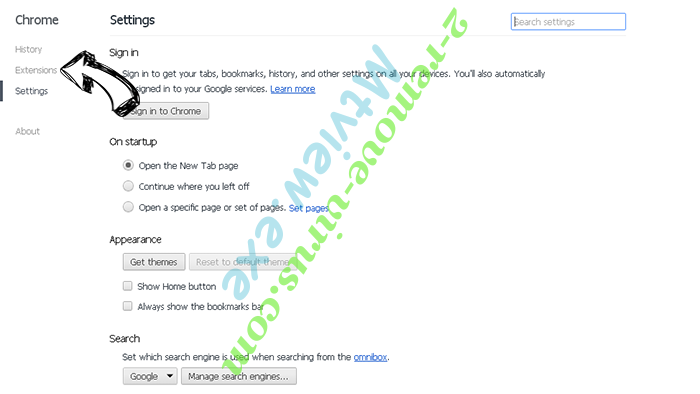 Palikan Virus Chrome settings