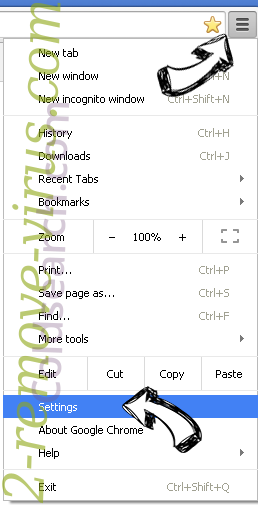 Search.ishimotto.com Chrome menu