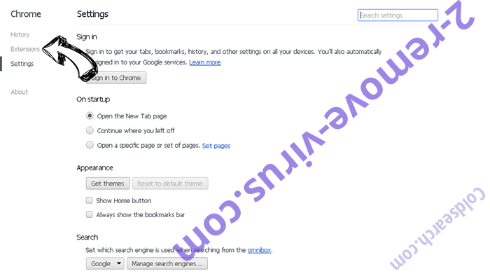 AlphaShoppers Virus Chrome settings