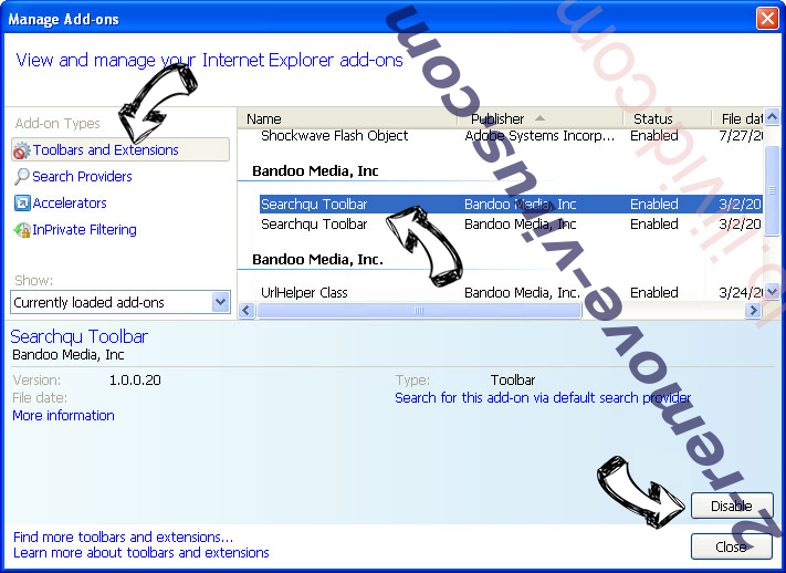 Antivirus Security Pro IE toolbars and extensions