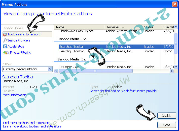 Mysearchmarket.com IE toolbars and extensions