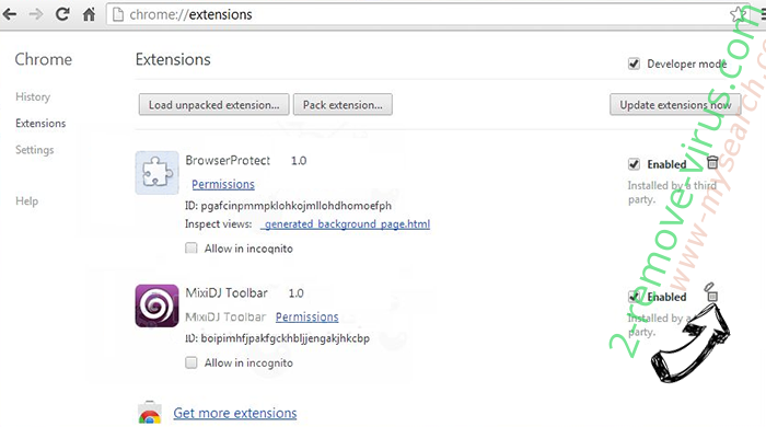 www-mysearch.com Chrome extensions remove