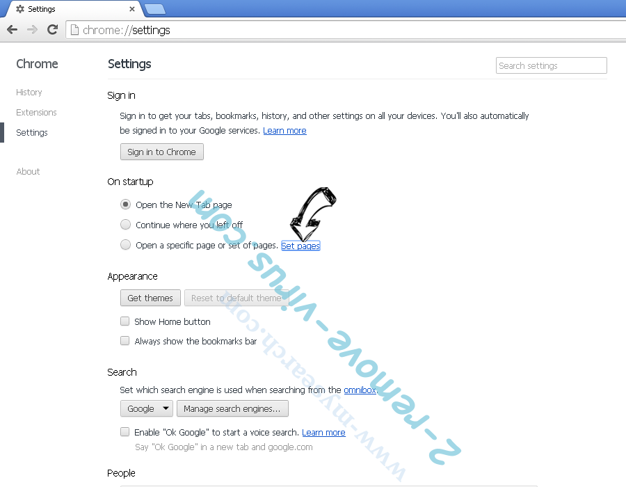 Gotsearch.co.uk Chrome settings