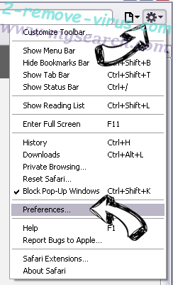 PC Clean Pro Safari menu