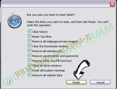PC Clean Pro Safari reset