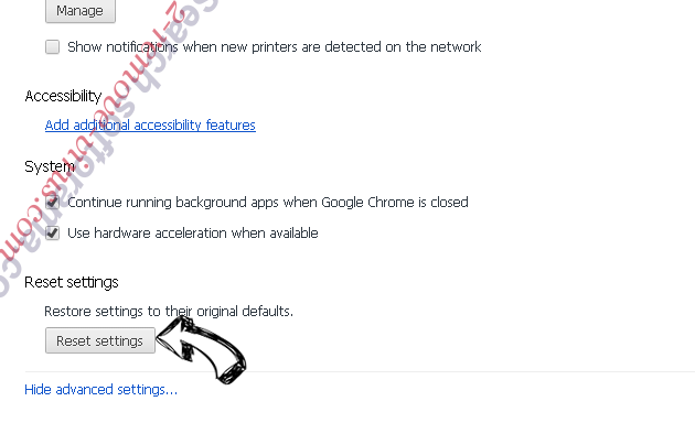 SearchMaster Adware Chrome advanced menu
