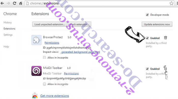 Do-search.com Chrome extensions disable