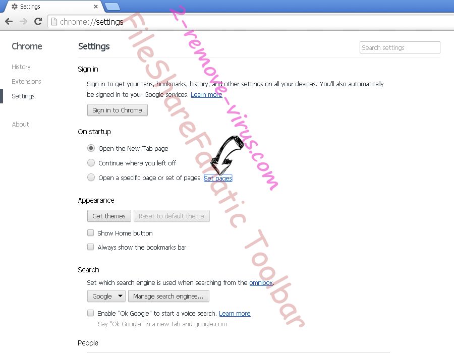 AmpxSearch Chrome settings
