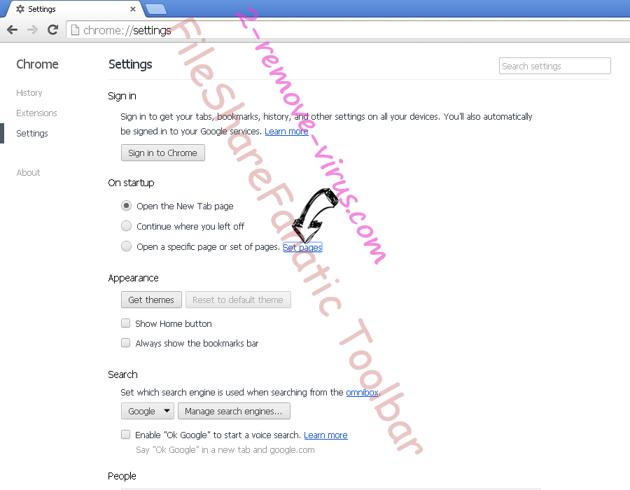 FileShareFanatic Toolbar Chrome settings