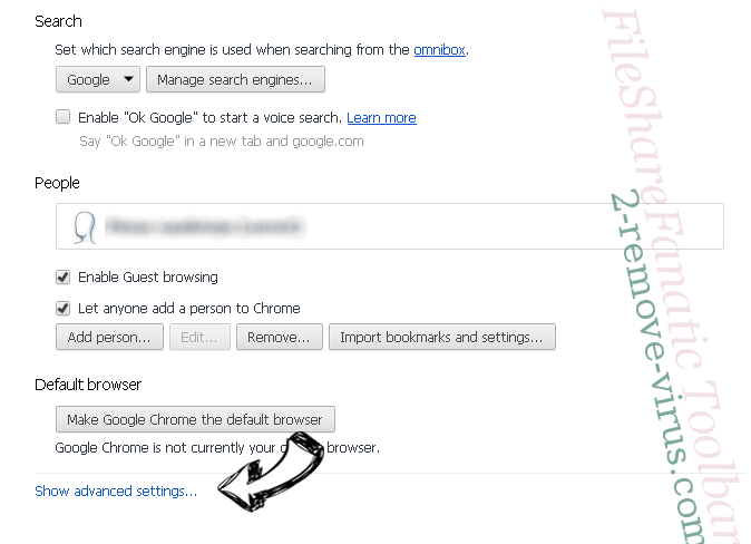 FileShareFanatic Toolbar Chrome settings more