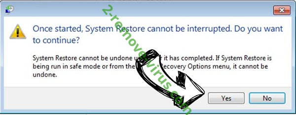 Vvoa Ransomware removal - restore message