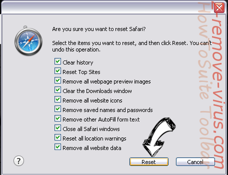 HowToSuite Toolbar Safari reset