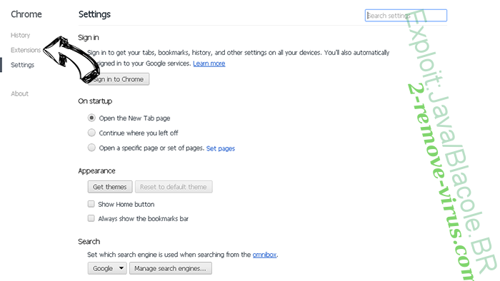 Yahoo Search from Mac Chrome settings