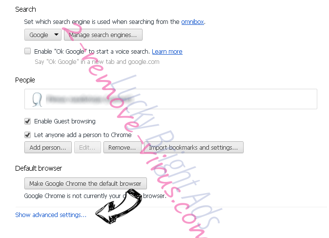 Easy Television Access Virus Chrome settings more