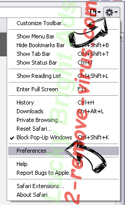 Easy Television Access Virus Safari menu