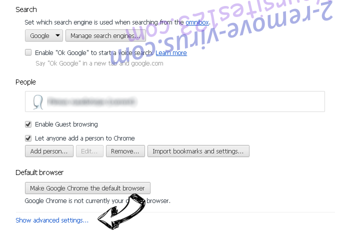 Luckysearch123.com Chrome settings more