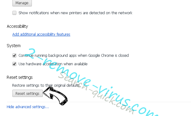 Rambler Search virus Chrome advanced menu