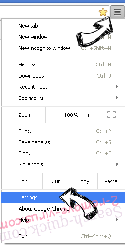 Yourpackagesnow.com Chrome menu