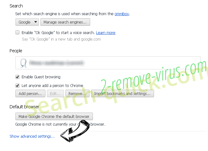 Rambler Search virus Chrome settings more