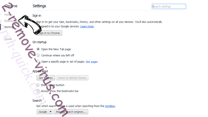 Search-quick.com Chrome settings