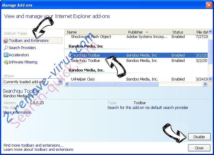 Search-quick.com IE toolbars and extensions