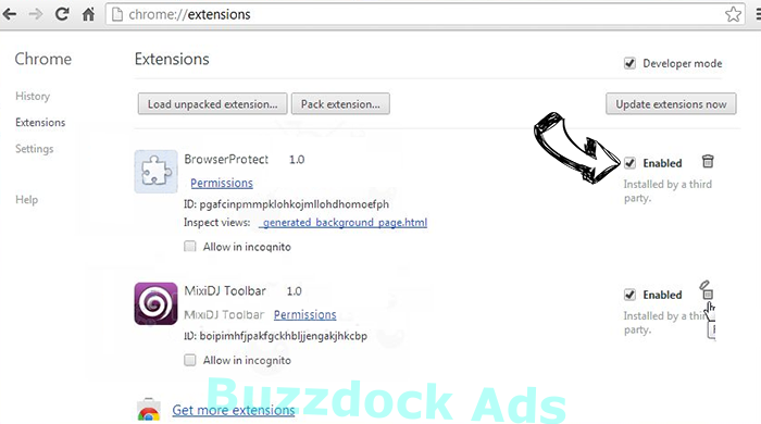 YoutubeAdBlock Chrome extensions disable