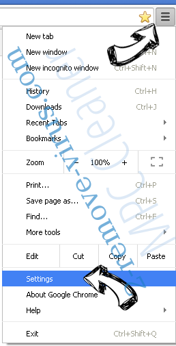 Search.porterice.com Chrome menu