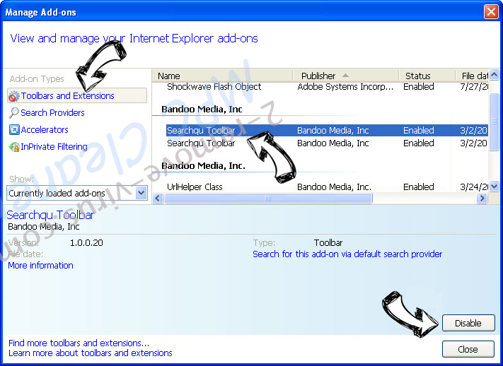 YTLoader adware IE toolbars and extensions