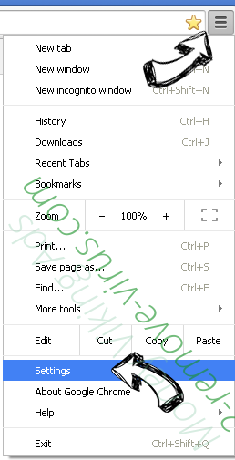 Search.myprivacyswitch.com Chrome menu