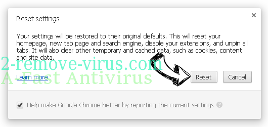 A-Fast Antivirus Chrome reset