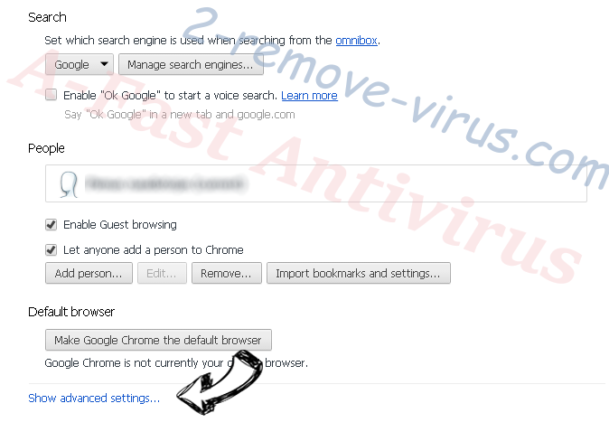 A-Fast Antivirus Chrome settings more