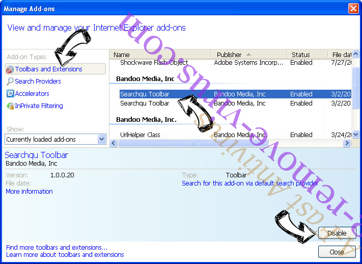 Search.mydrivingdirectionsxp.com IE toolbars and extensions