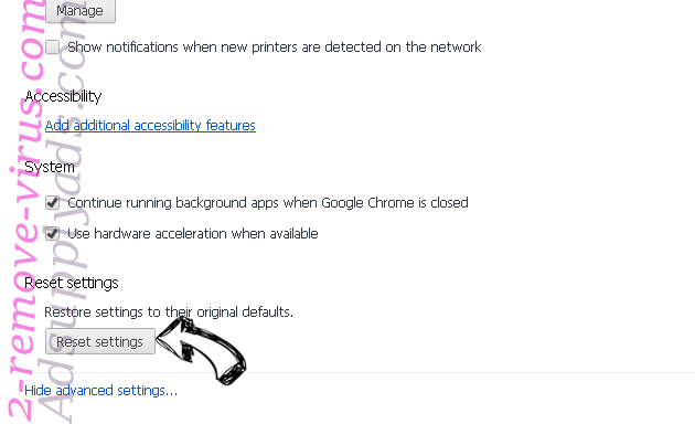 ChromeSearch.win Chrome advanced menu