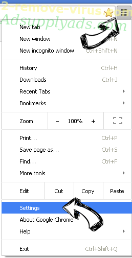 Adsupplyads.com Chrome menu