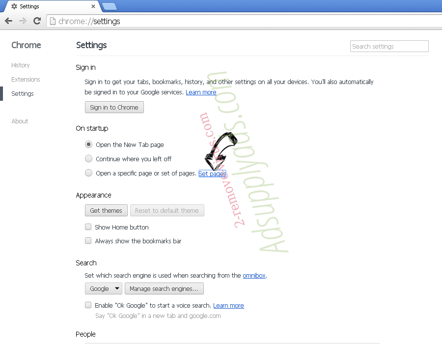 ChromeSearch.win Chrome settings