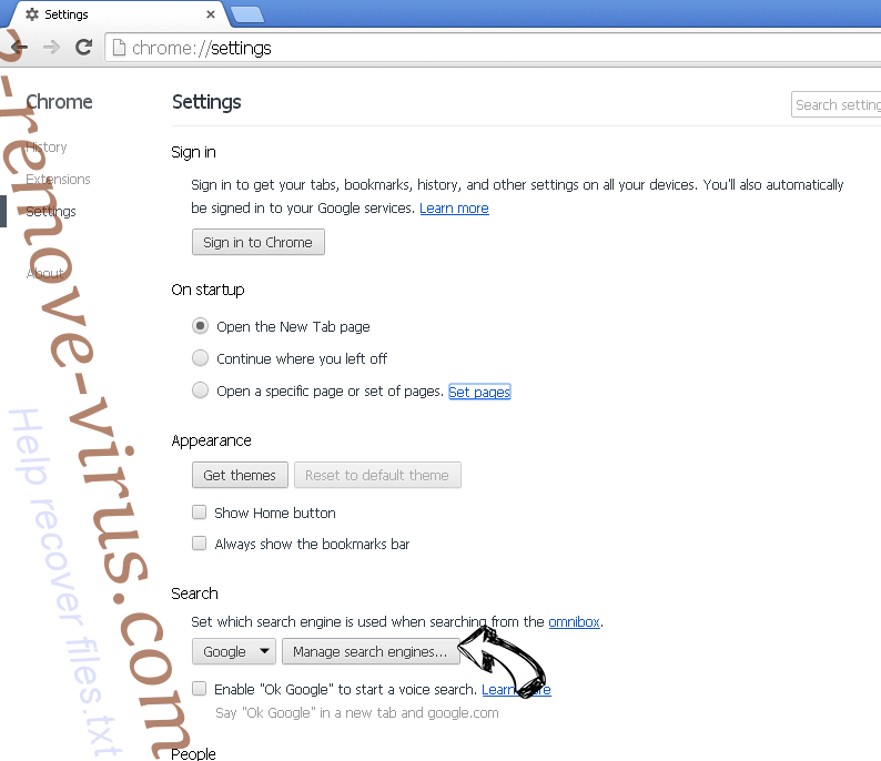 Websearch.searchfix.info Chrome extensions disable