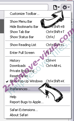 Chaturbate.com Safari menu