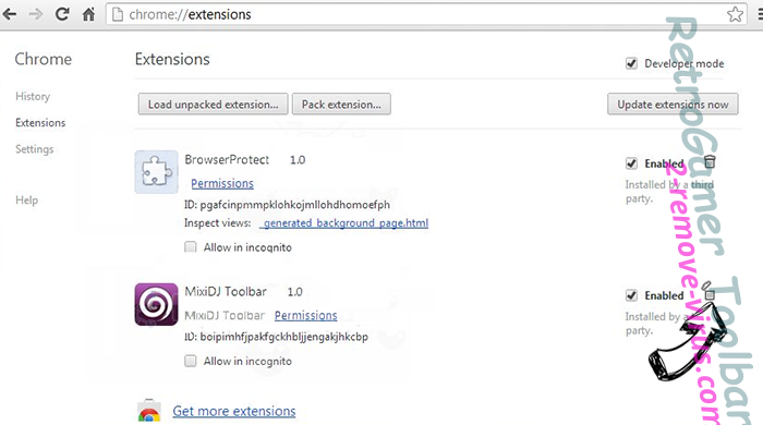 RetroGamer Toolbar Chrome extensions remove